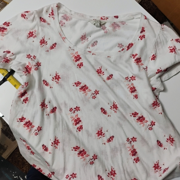 Women's Lucky Brand Cotton Modal Round Neck Short Sleeve Basic T Floral Size L - Picture 11 of 11